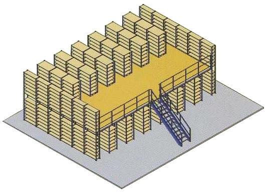 croquis plate-forme sur rayonnage 